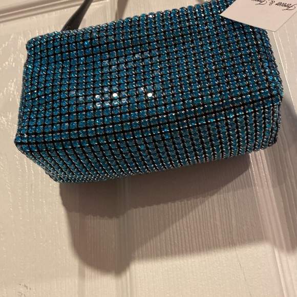 BNWT FOREVER & FOREVER Blue Rhinestone Shoulder Bag - Picture 7 of 7